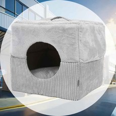 강아지 하우스 헤이즐 밀크그레이 대형 반려생활관리 강아지사용 조립간편구조 부드러운내부 사계절사용 공간절약설계