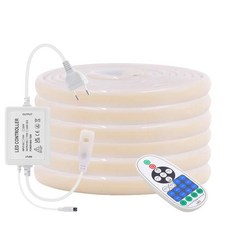 KISUFU 벽 터치 와이파이 블루투스 COB LED 네온 스트립 조명 조도 조절 가능 23 키 리모컨 전원 키트 AC 220V 288LED/m 방수 로프, 23key Remote Kit, 35m, White