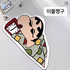 하온컴퍼니 짱구 짱아 캐릭터 논슬립 규조토 빨아쓰는 미끄럼방지 욕실 발매트, 1개, 이불짱구