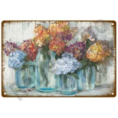 예쁜정원 꽃 빈티지 플라크 플레이트 장식, 12 ZZTH 31220, 01 20x30cm