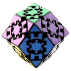 小小店舖 藍藍 齒輪十二稜面體 黑色 十二菱 12稜 異形 魔術方塊 12面體魔方 玩具, 1個