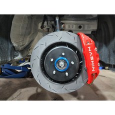 土城輪胎王 世盟 N3 大四活塞 卡鉗 355MM 鋁製中心碟盤 粉體紅 AURIS CROSS RAV4, 1個