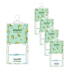 AMZDIAI 걸이식 수분 흡수제 옷장 침실 및 주방용 걸이식 제습기 백 무향 - 5팩 수분 흡수(아보카도), 연한 녹색