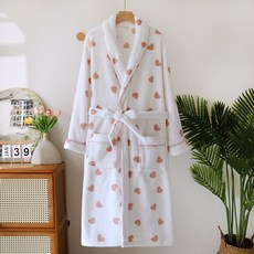 사우나 호텔 여행 골프 골프장 겨울 샤워가운 극세사 여성 로브 홈웨어, 1개, 01.A-Type(M)