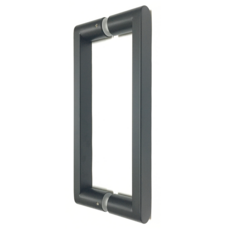 【MS-018】圓頭長方管對拉把手 衛浴門把 300mm 霧黑色, 1個