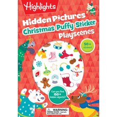 Christmas Hidden Pictures Puffy Sticker Playscenes Paperback, Highlights Press, English, 9781644721179