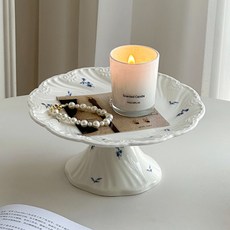 플라워 화이트 케이크 스탠드 접시 악세사리 트레이 받침대 A, B, 1개
