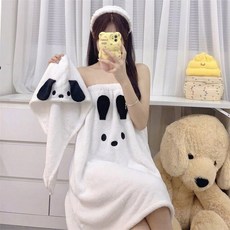 딜라이트홈 벨벳 로브 샤워가운 목욕가운 잠옷 3종세트, 1개, 화이트