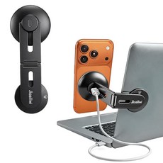 Jkoailiwi 노트북 및 모니터용 15W 무선 충전기 마그네틱 폰 홀더 마운트 MagSafe 아이폰 12-17용 접이식 보이지 않는 연속성 카메라 컴퓨터/테슬라용 확장 브, Jkoailiwi 노트북 및 모니터용 15W 무선 충전