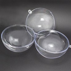 10公分 7.5公分 壓克力球 - 黏土透明裝飾球 聖誕裝飾空心球, 直徑10公分, 1個