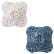 優選樂購 衛生間水槽防堵塞地漏蓋 浴室過濾器 廚房水池下水道毛髮過濾網 矽膠排水孔防毛髮過濾墊 水槽過濾網 排水孔蓋, 藍色+白色【2個裝】【清麗人】