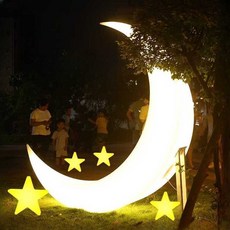 포토존 초승달 의자 조명 조경 꾸미기 행사장 잔디, 1.4m) 충전식