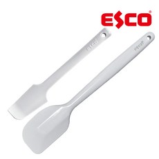 [에스코] 통실리콘 알뜰주걱 스파츌라 2종 세트(대+소) 볶음주걱 다용도 주방도구 볶음스푼 베이킹 헤라, 화이트, 실리콘 주걱(소)+실리콘 주걱(대), 1개