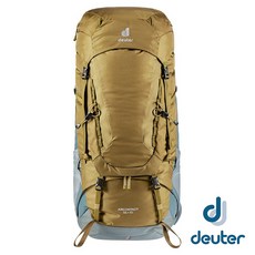 登山屋 德國deuter AIRCONTACT拔熱式透氣背包55+10L土/湖藍 大容量透氣登山背包, 土/湖藍