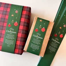 크리스마스 띠지 포장지 선물포장 띠종이 리본, 30매, 크리스마스오너먼트