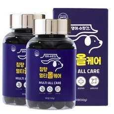 강아지 종합영양제 기관지 피부 관절 눈 심장 유산균 항산화 면역력 댕이수랏간 침향 멀티올케어 100g, 99정, 2개