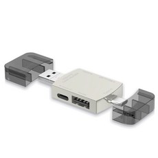 돌아라 c타입 멀티 USB3.2 SD TF 카드 리더기 OTG 리더기, 메탈릭 실버, 1개