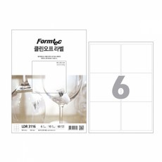 폼텍 클린오프 라벨지 6칸 LDR-3116 레이저잉크젯겸용 99.1X93.1mm10매 (1개입), 단품, 상세페이지 참조, 상세페이지 참조