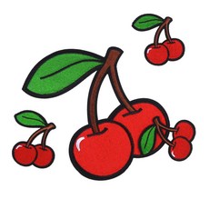 열패치 와펜 레드 과일 체리 자수 와펜 의류패치