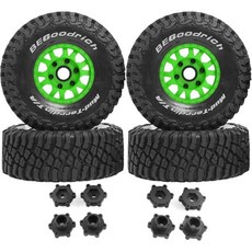 17 18 110 RC 숏코스 트럭 타이어 지름 496인치 휠 12mm 14mm 17mm 헥스 스케일 오프로드 차량 ARRMA Mojave 4S 6S TRAXXAS Slash, 녹색