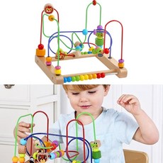 원목 비즈 롤러코스터 셈놀이 아이생일선물 어린이토이 곡선