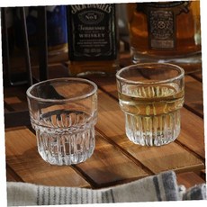 모임 바텐더 두꺼운 바닥 육각 투명 유리컵 담기 보관, 1개, MR96 플랩스택 소주잔 80ml