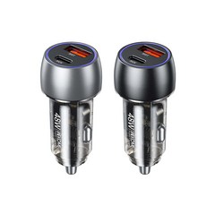 [위컴] 48W 2포트 초고속충전 차량용 충전기 (A+C) [WP-C53], 실버