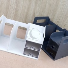 서랍책꽂이 사무실책상꾸미기, 화이트