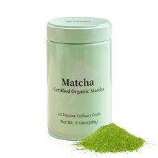 매치애드미어 말차 녹차 파우더 - 퍼스트 하베스트 USDA 글루텐 프리 100% 순수 무가당 무첨가, 1 All Purpose Culinary Grade M, 100g, 1, 1