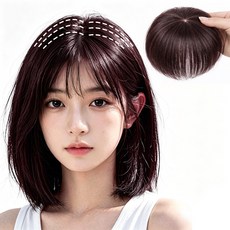 키스미스 가발 정수리 커버 가르마 부분가발, 1개, 브라운