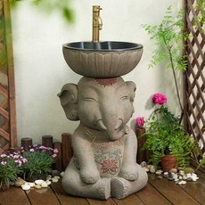 세면대 업소용 리조트 코끼리 인테리어 돌 세면기, A형, 1개