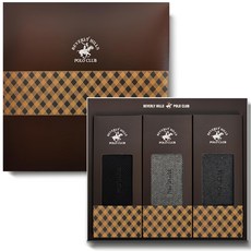 BEVERLY HILLS POLO CLUB 比佛利保羅 男士雙層提花棉襪3件組禮盒 3601