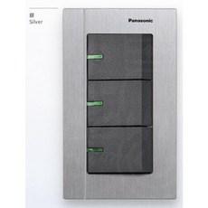 Panasonic 國際牌 GLATIMA系列 螢光開關 3開關 WTGF5352H, 1個, 銀色,橫式