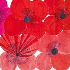 IHR Ideal Home Range 칵테일 냅킨 일회용 3겹 종이 파티 용품 12.7 x 12.7cm(5 x 5인치) Mohn (레드) 20개, IHR Ideal Home Range 칵테일 냅킨 일회