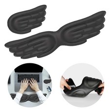 루이 말랑말랑 천사날개 키보드 마우스 손목 받침대 손목 보호 받침대 사무실/게이밍/사무소, 블랙, 1개