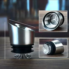 유럽 ​​스타일 와인 디캔터 캡 304 스테인레스 스틸 필터 가정용 폭포 스타일 와인 통풍기 캡 와인 스토퍼, 04 레드 와인 필터