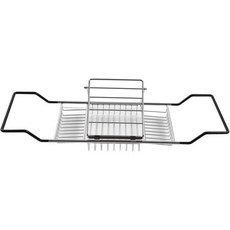 필리판 욕조 트레이 스테인리스 스틸 샤워 캐디 확장 가능한 탈착식 책 레드 와인잔 랙 홀더 조정 가정용 주방 욕실용, 필리판 욕조 트레이 스테인리스 스틸 샤워 캐디 확장 가, 1개