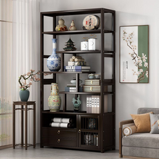 고가구 장식장 예쁜 거실 장식장 진열장 다기능 진열대 거실 수납장 장식장 칸막이 고풍스러운 틀 책장 79*25*198cm, A