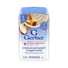 Gerber 프로바이오틱 오트밀 시리얼 복숭아 사과 227g(8oz), 1개, 227g