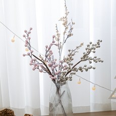 [플라워트리] 크리스마스 진주 가지 장식 핑크 20x60cm 꾸미기 소품 용품 오너먼트 데코 파티 겨울 인테리어, 상세 설명 참조