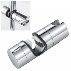 붙이는 샤워헤드 걸이 무타공 각도조절 샤워기 꽂이, 1개, 실버