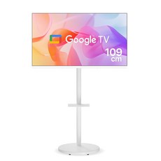위드라이프 구글 43인치 스마트TV 삼탠바이미 세트 무빙라이프 1등급 이동식 안드로이드티비, 109cm/43인치, 무빙라이프43인치 화이트, 스탠드형, 고객직접설치 109cm/43인치, 무빙라이프43인치 화이트, 스탠드형, 고객직접설치