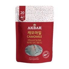 아크바 캐모마일 차 피라미드 티백 20개입 파우치, 2g, 1개