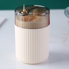 現代簡約按壓式牙籤筒家用塑料自動彈出牙籤盒便捷輕奢牙籤罐, 1個, 乳白色牙籤盒:如圖