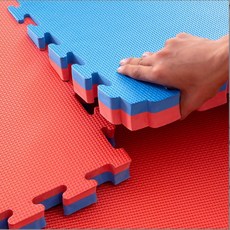 매트리스 놀이방 인테리어 블랙 양면 거실 매트 바닥 그레이 mxm (최소4개이상), J. 고밀도 빨간색과 파란색 크로스 패턴 조각