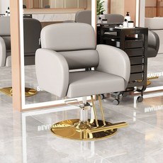 미용실 의자 헤어샵 업소용 메이크업 북유럽 체어, 그레이화이트 타이골드 원형