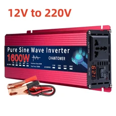 순수 사인파 인버터 24V 220V/110V 1000W DC-AC 전력 변환기 자동차 태양광, 05 1600W 12V 220V