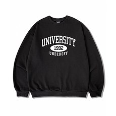 언더오프 UNDEROFF 어센틱 릴렉스드 유니버시티 맨투맨 스웨트 블랙