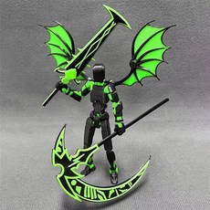 움직이는 3D 프린트 가동 다관절 로봇 마왕 오공 액션 피규어 마네킹 블록 조립 키덜트 피젯 토이 장난감 장식 소품, A 그린 sps411, 1개