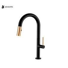 AquaSanita 愛琴海廚房 TAP 7063-601C 黑色金色加高花崗岩伸縮龍頭 中島 吧檯